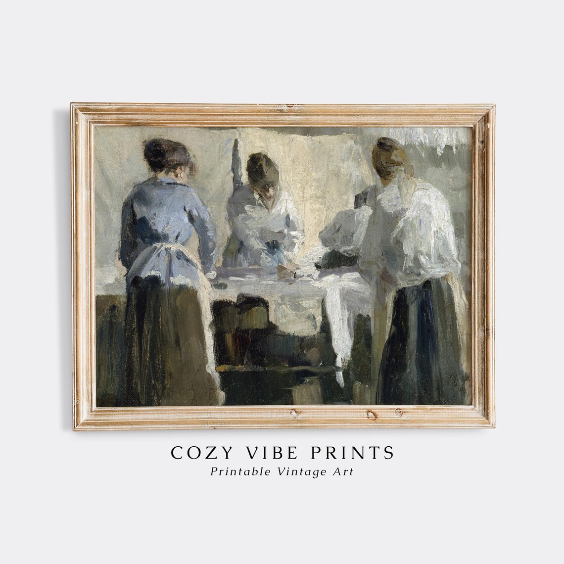 French Women Ironing Vintage Laundress Art Print