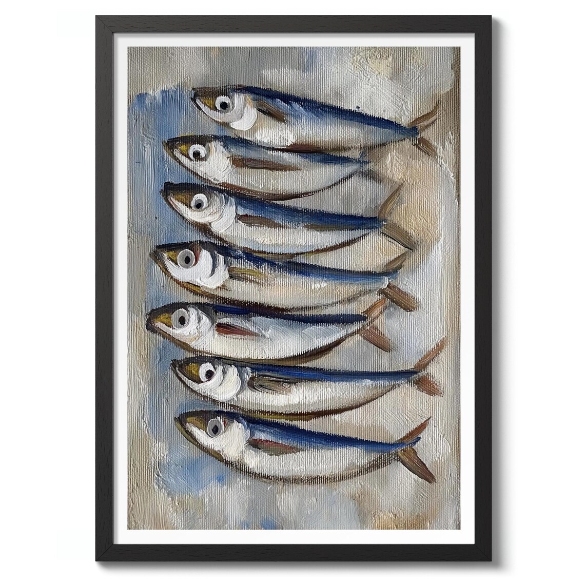 Sardines Still Life Art Print, Fish Wall Decor