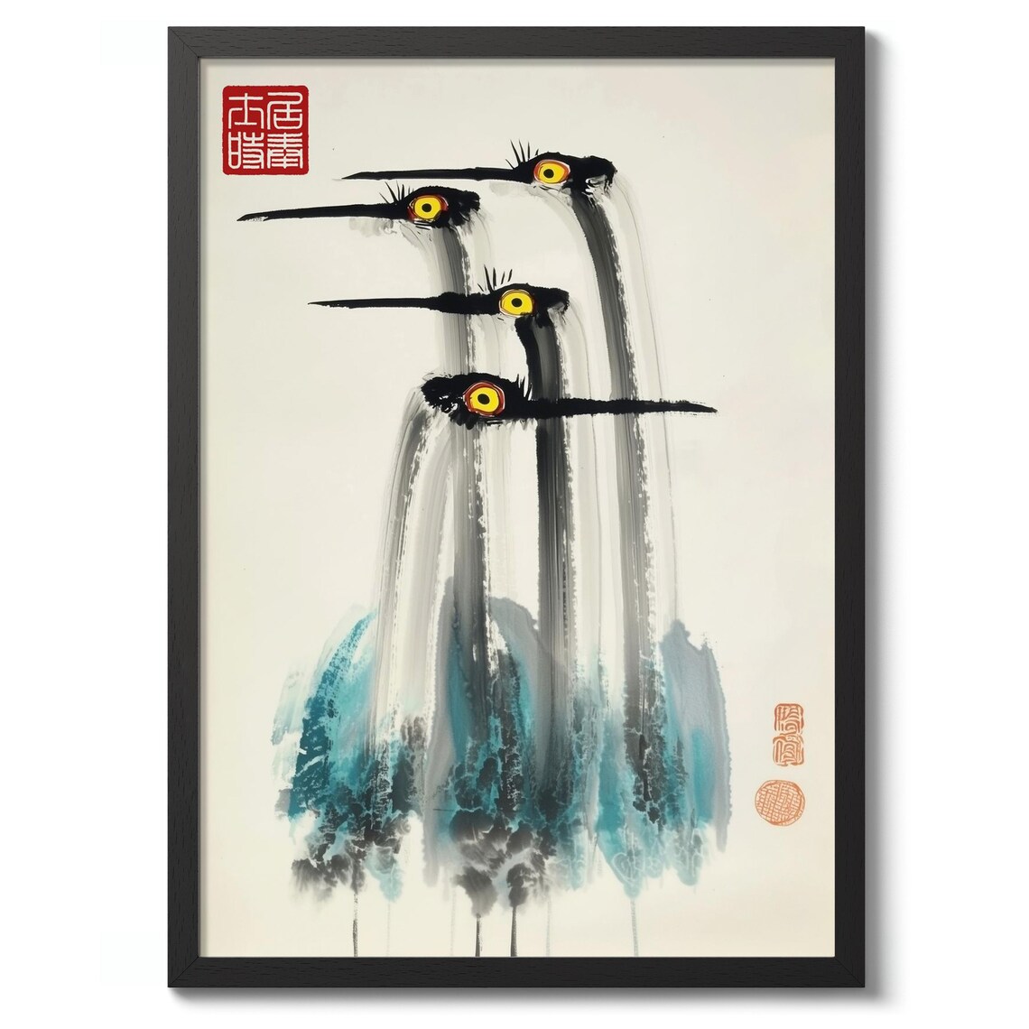 Cranes I By Matsumoto Hoji, Japanese Animal Art Print