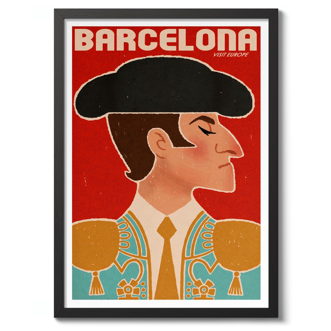 Barcelona Vintage Travel Print Mediterranean Poster Wall Art Decor Spain Gift