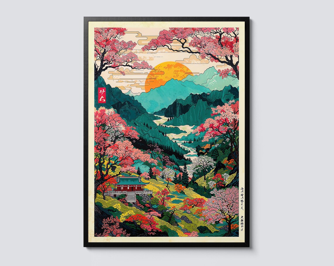 Mount Yoshino Valley Ukiyo-e Poster Print