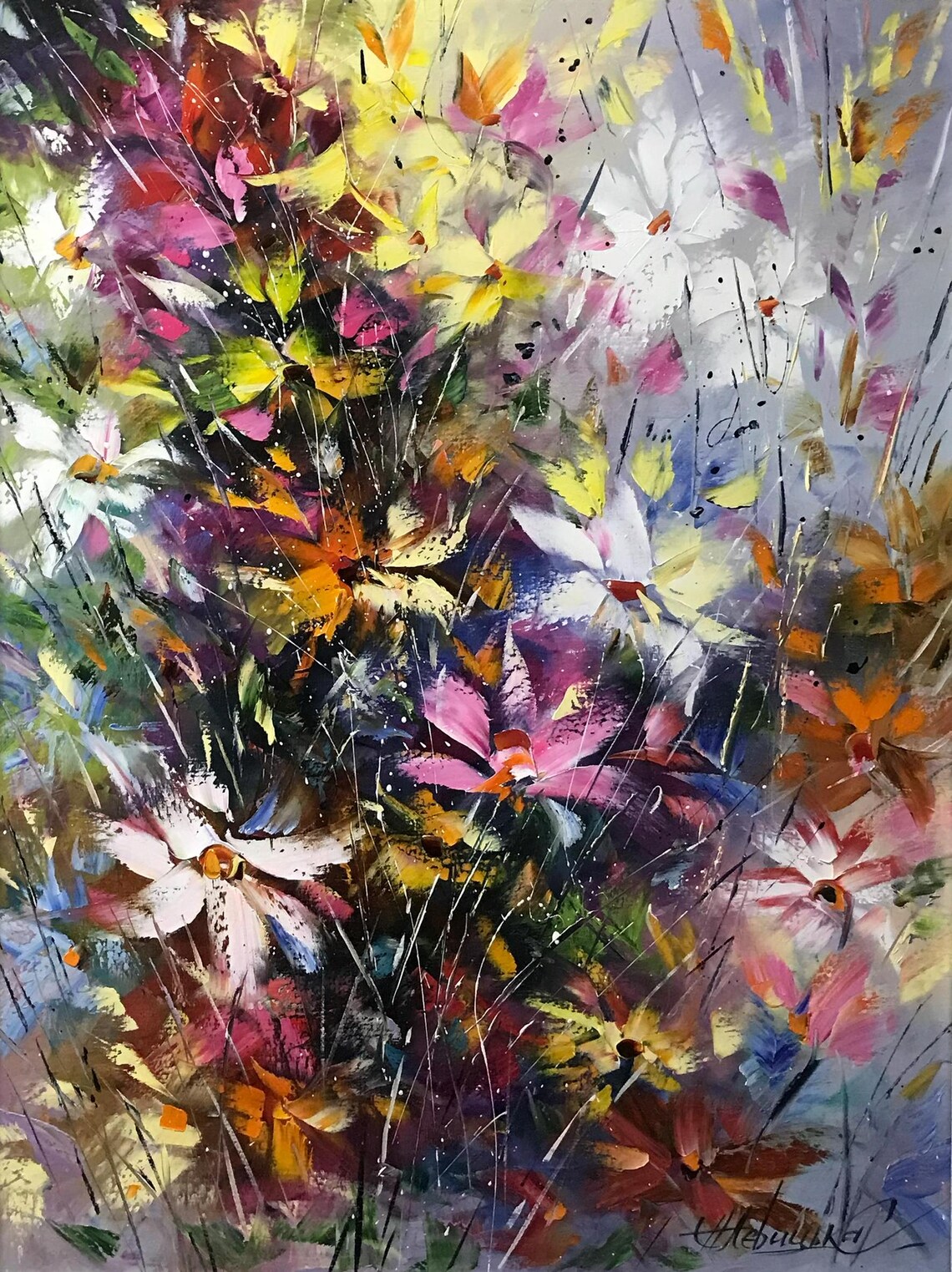 Impasto Flower Oil Painting, Botanical Art Print - Image 3