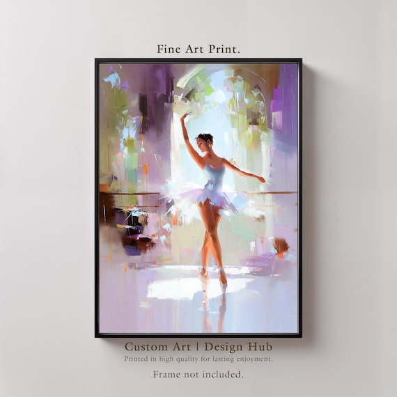 Ballerina Art Print Impressionist Ballet Dancer Painting Elegant Home Decor