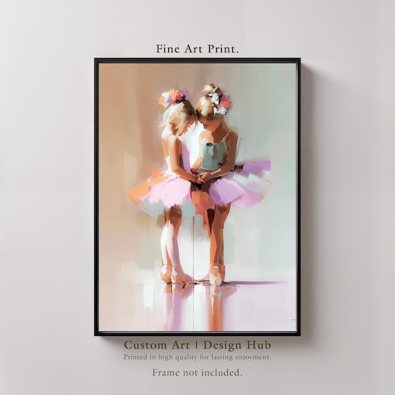 Two Little Ballerinas Pastel Tutus Flower Crowns Sweet Print