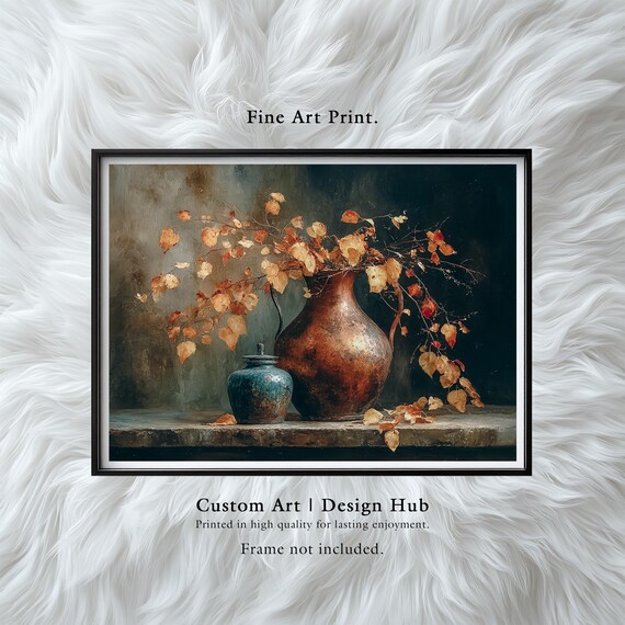 Rustic Autumn Still Life Print Moody Botanical Wall Art