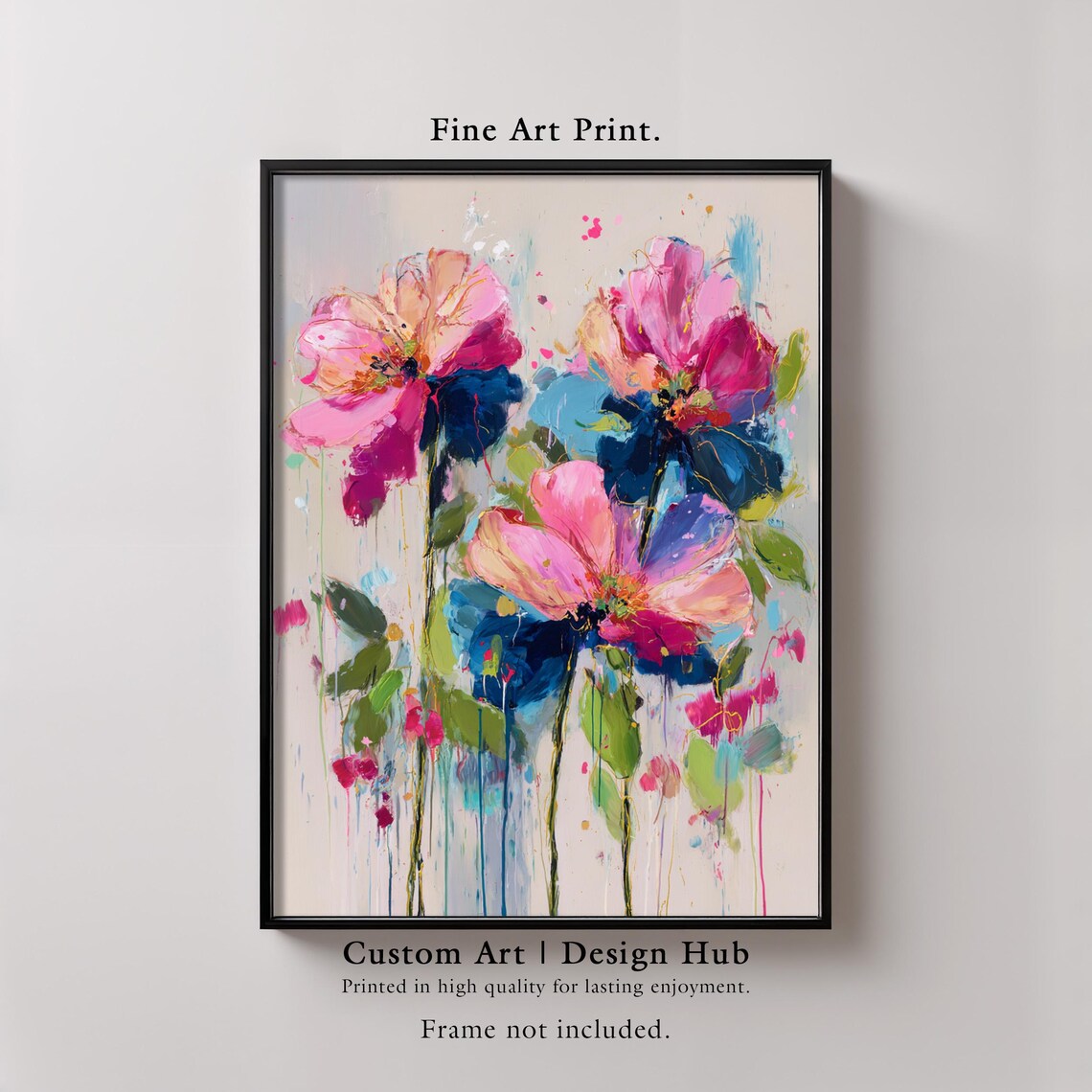 Abstract Floral Art Print Vibrant Botanical Home Decor