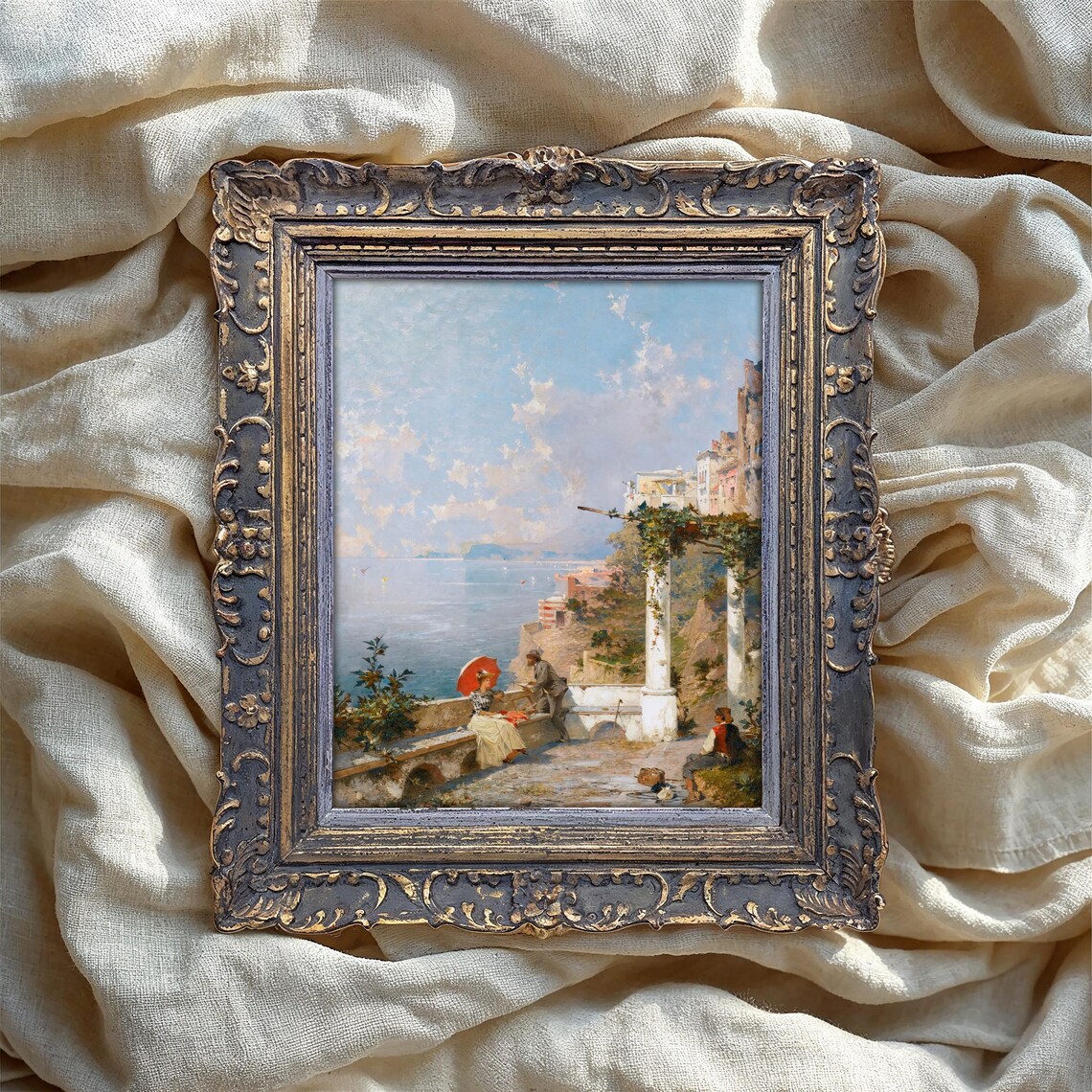 Mediterranean Coastal Vintage Italian Seaside Art Print