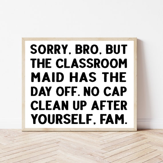 Classroom Funny Math Rules Poster, Teacher Gift