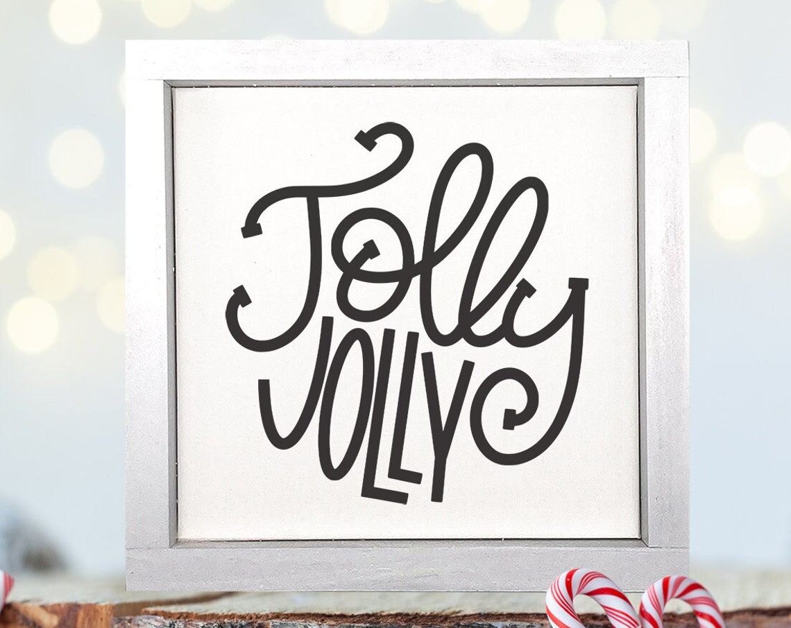 Holly Jolly Christmas Song Script Whitewash Holiday Sign Poster