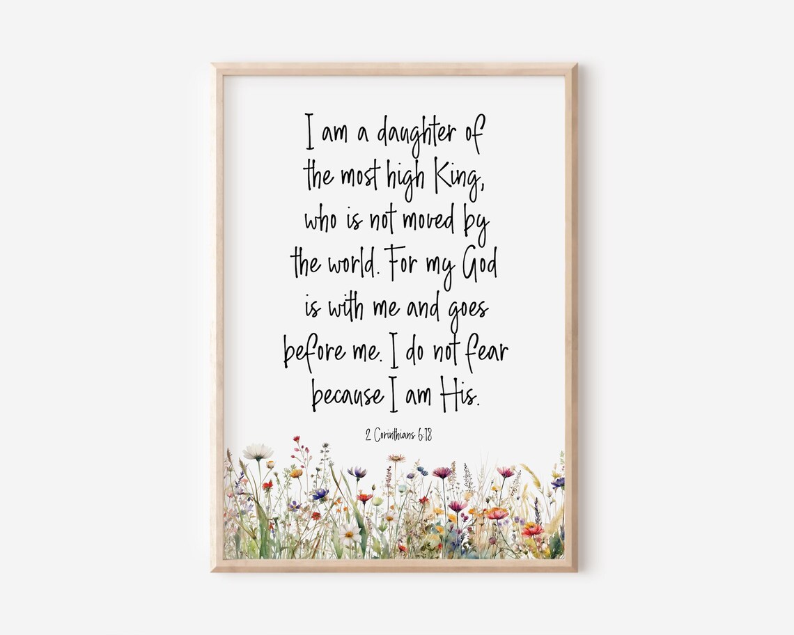 Daughter of the Most High King 2 Corinthians 6:18 Wildflower Wall Art