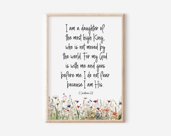Daughter of the Most High King 2 Corinthians 6:18 Wildflower Wall Art