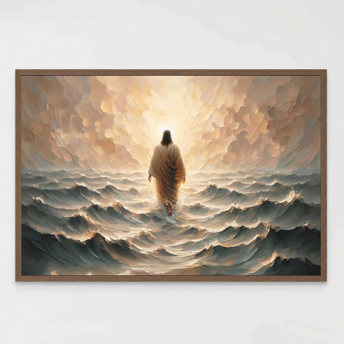 Walking On Water Jesus Christ Wall Art Print