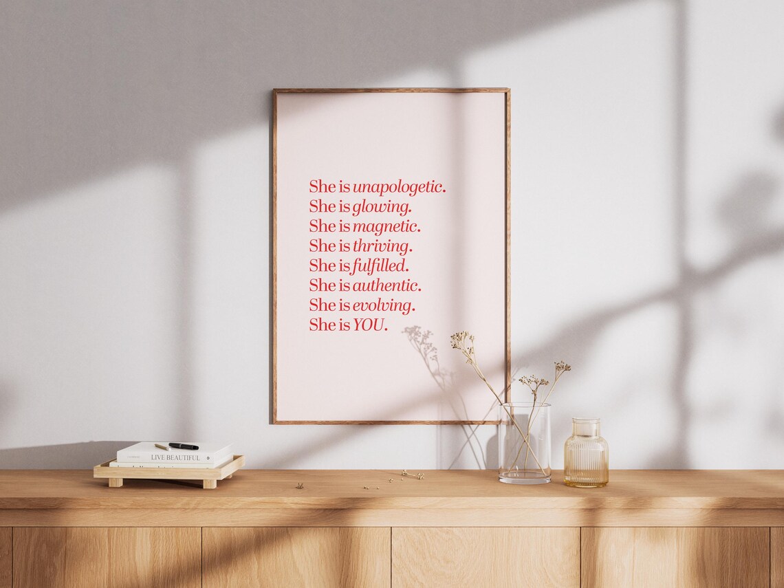 She Is You, Minimalist Feminine Empowerment Poster - Image 2