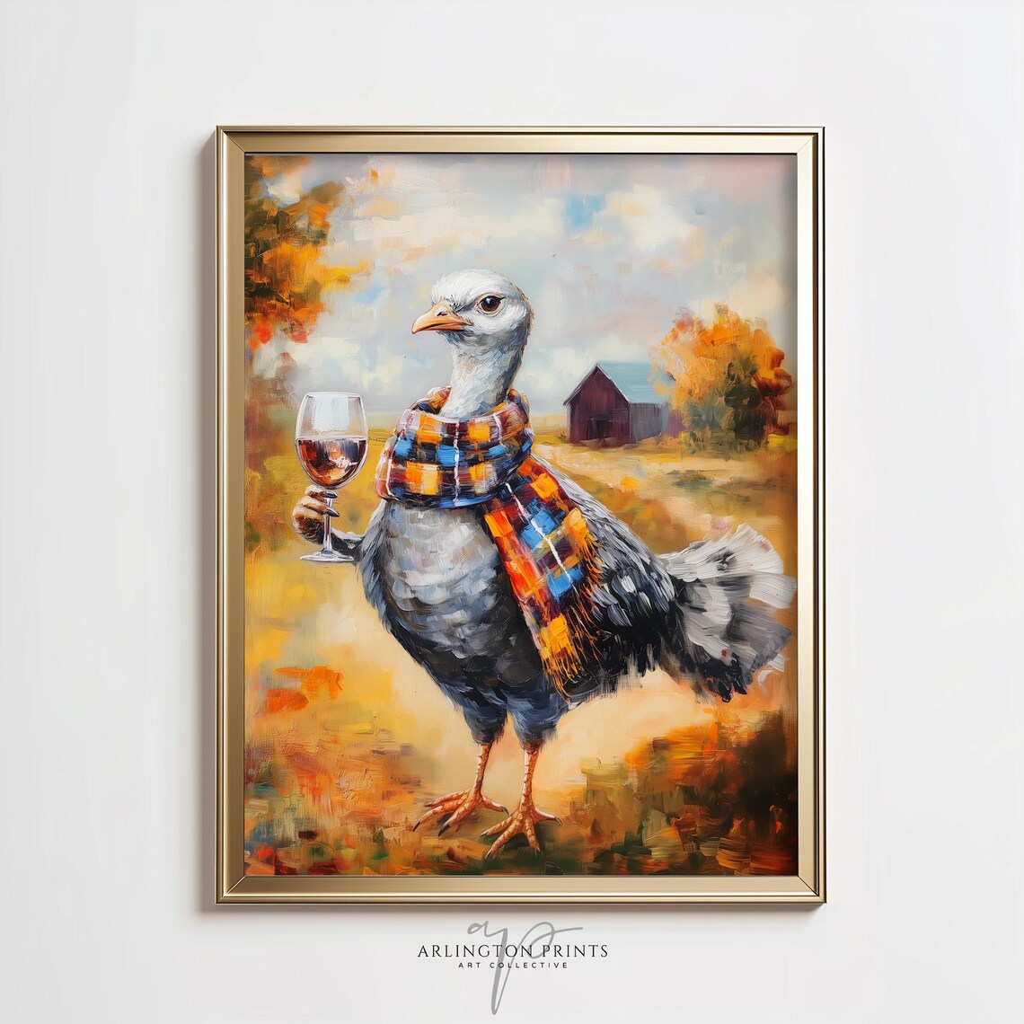 Thanksgiving Turkey Art Print, Whimsical Fall Decor
