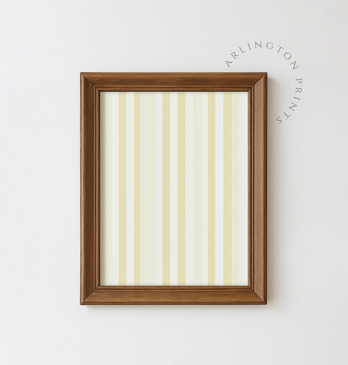 Soft Yellow Nursery Stripes, Minimalist Art Print
