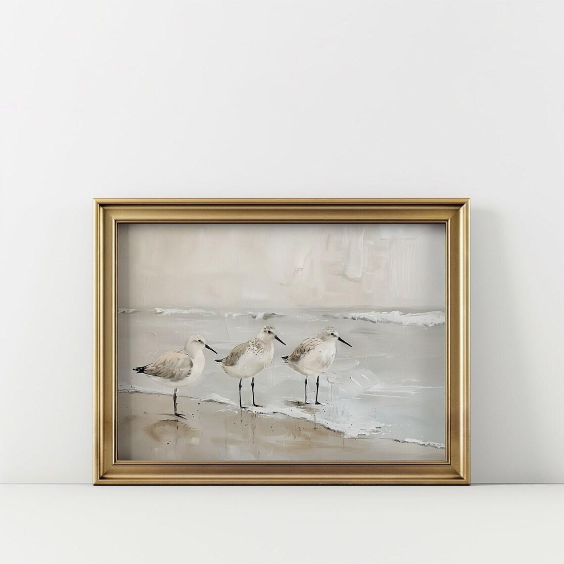 Sandpiper Birds Art Print, Coastal Beach House Decor - Image 2