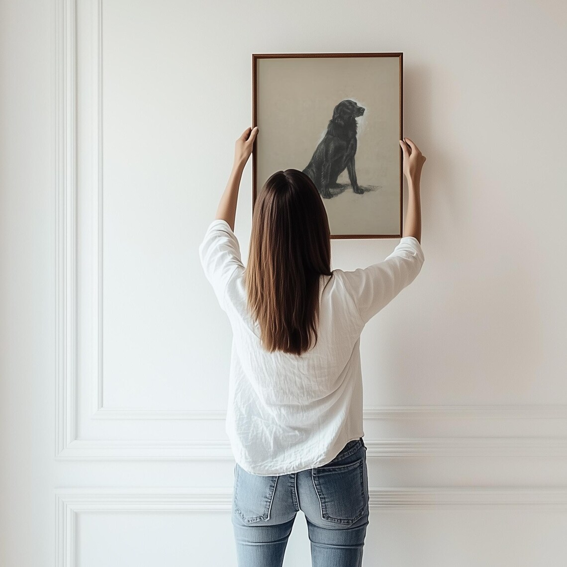 Vintage Black Labrador Dog Art Print, Nursery Decor - Image 2