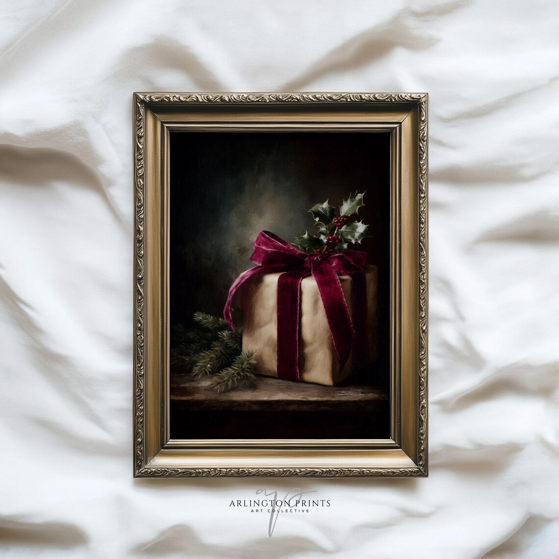 Christmas Gift Still Life Vintage Holiday Art Print