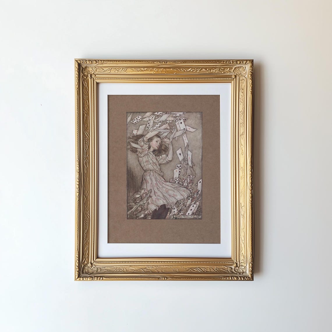 Vintage Alice In Wonderland Art Print, Moody Academia