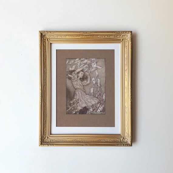 Vintage Alice In Wonderland Art Print, Moody Academia