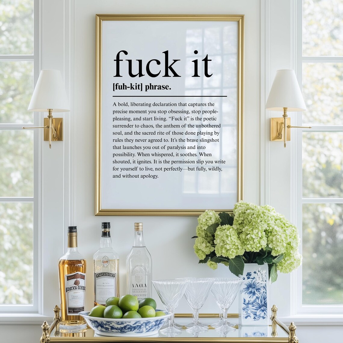 Funny Definition: Fuck It, Bold Typography Poster