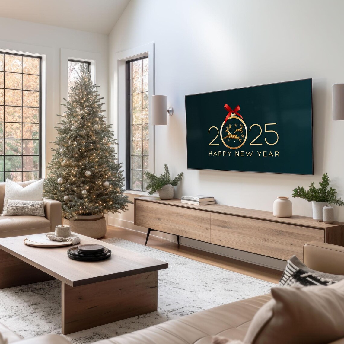 Happy New Year 2025 Christmas Decor Art Print - Image 2