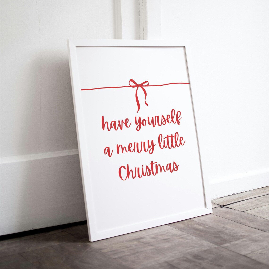 Have Yourself a Merry Little Christmas Red Ribbon Script Poster - Image 2