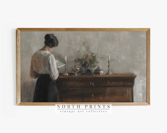 Vintage French Country Farmhouse Portrait Art Print