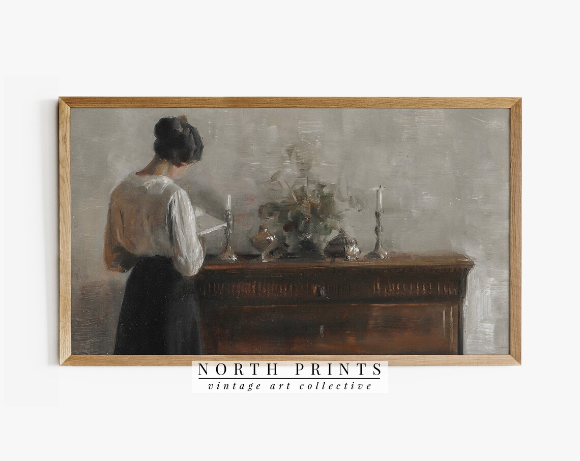 Vintage French Country Farmhouse Portrait Art Print