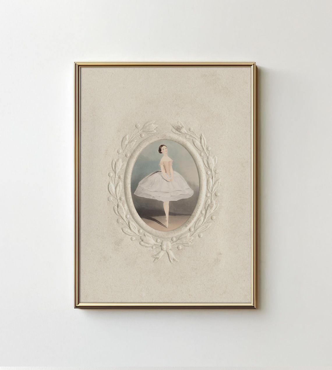Antique Ballerina Art Print, Vintage Girls Nursery Decor