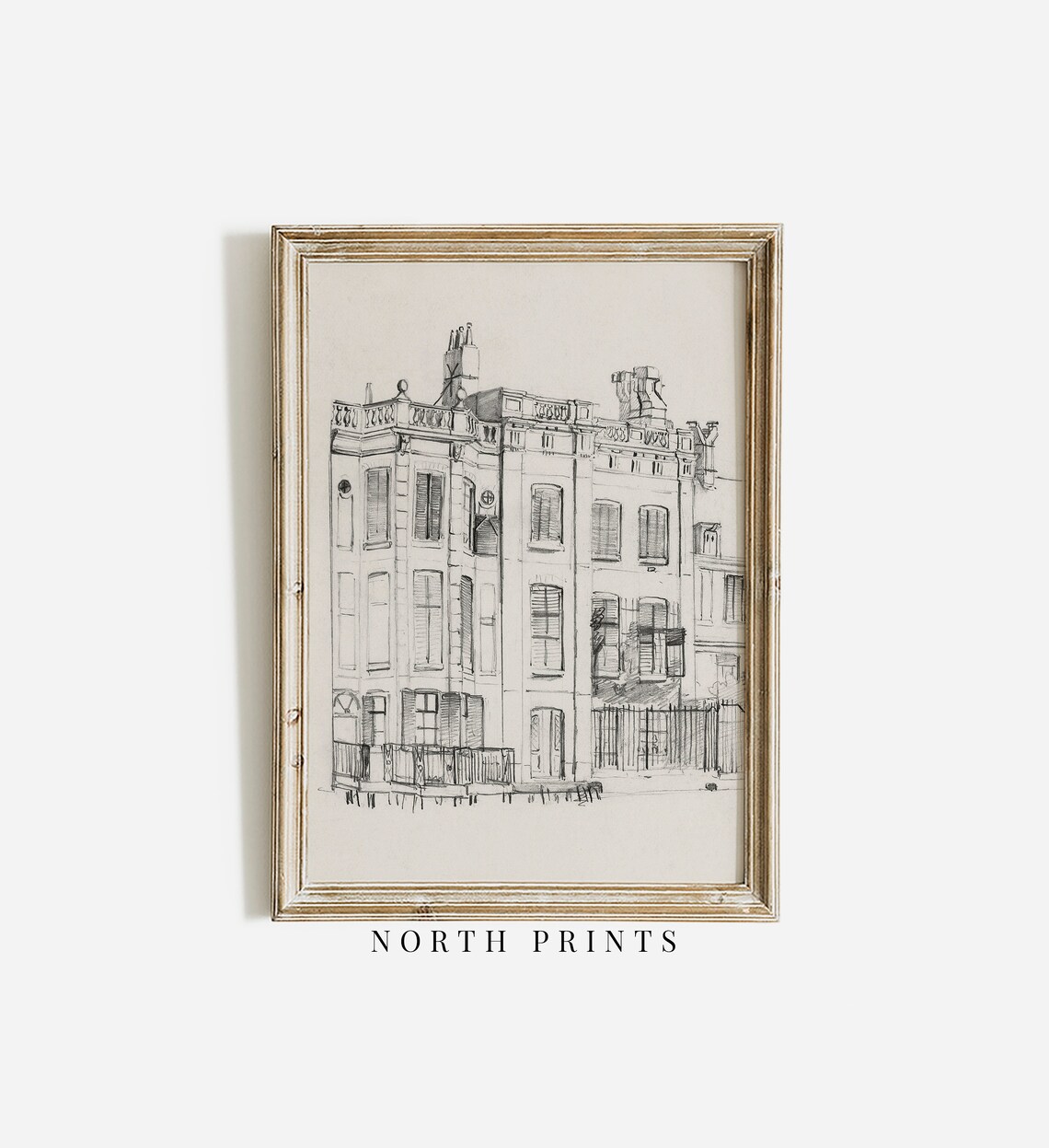 Vintage Minimalist Architecture Sketch Cityscape Art Print - Image 3