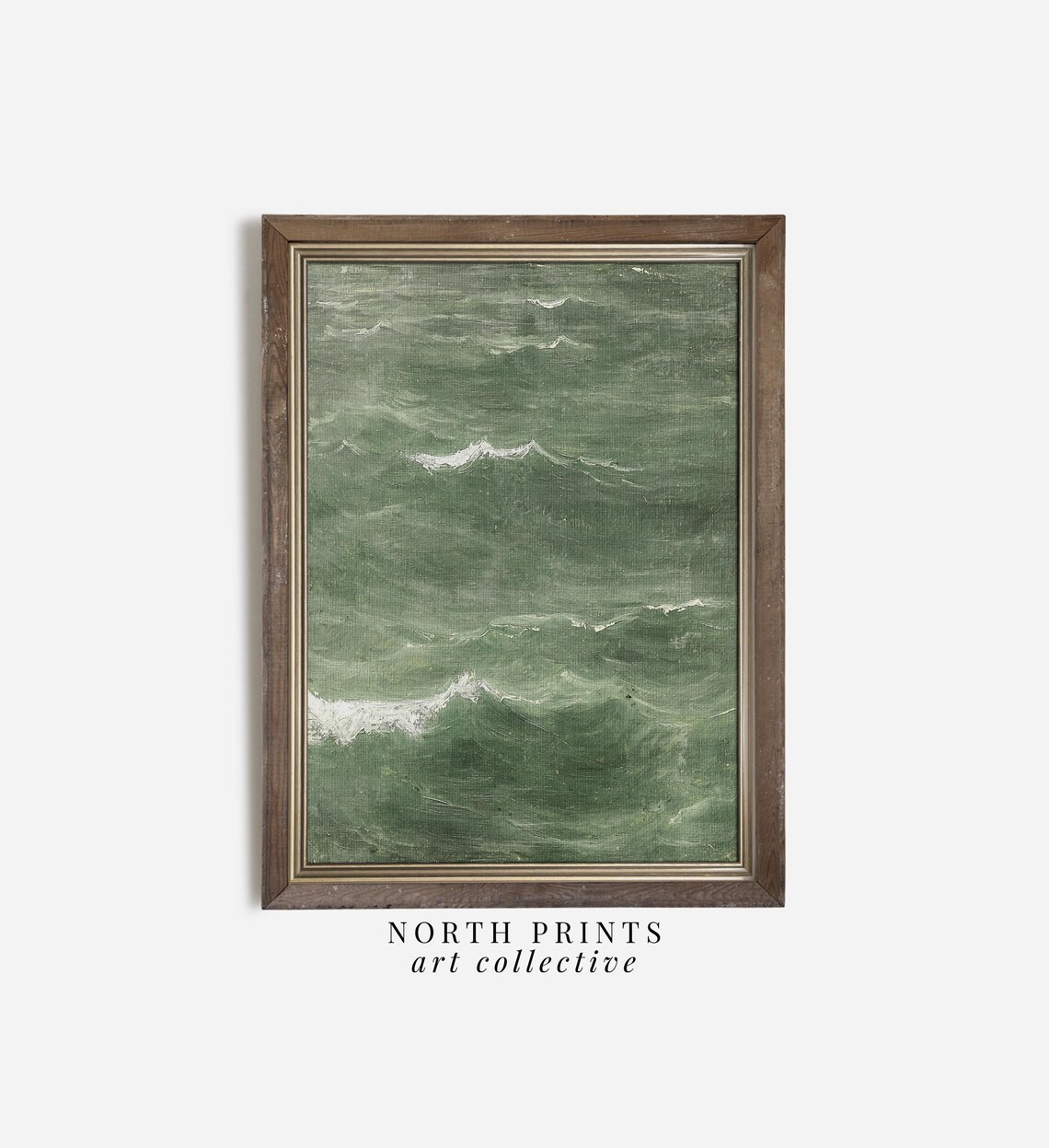 Abstract Green Ocean Waves Art Print, Coastal Decor - Image 4