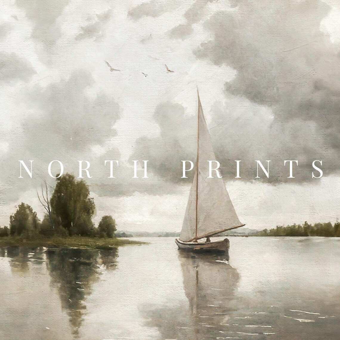 Sailboat Lake Painting Nautical Coastal Art Print - Image 4