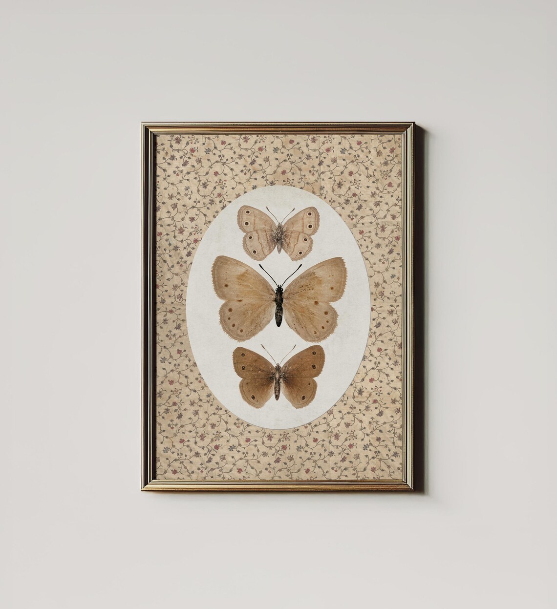 Vintage Butterfly Antique Moth Art Print, Cottagecore