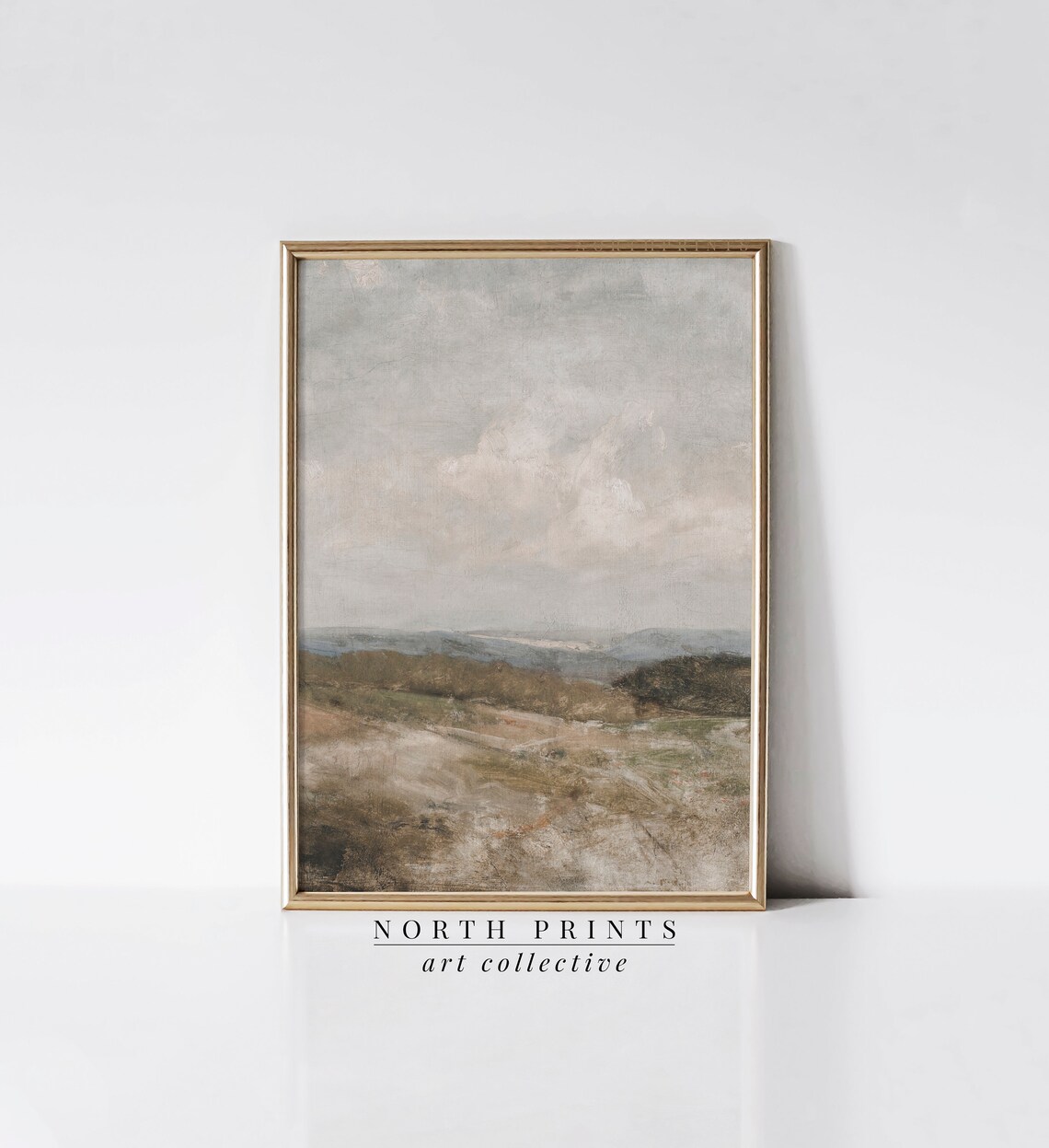 Vintage Muted Summer Landscape, Rustic Neutral Art Print - Image 3