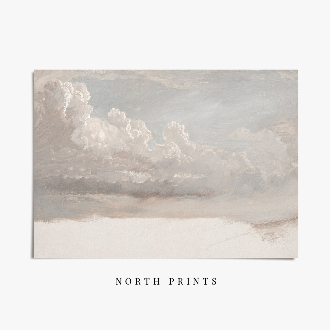 Vintage Cloud Painting, French Nursery Wall Art - Image 3