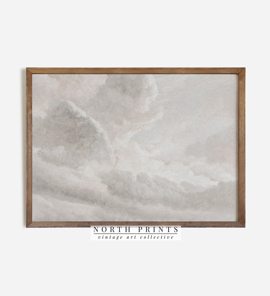 Vintage Muted Clouds Oil Painting Nursery Room Wall Art North Prints 6 06 - Image 2
