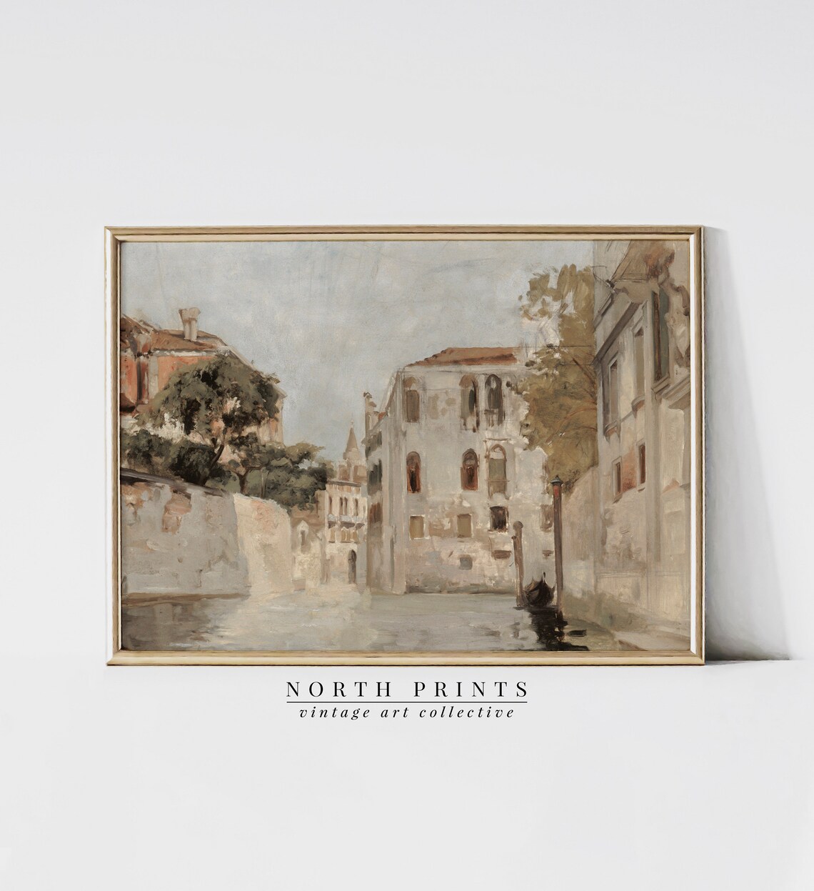 Venice Canal Vintage Neutral Italy Art Print