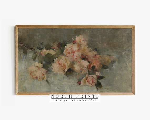 Vintage Flower Still Life Roses North Art Print