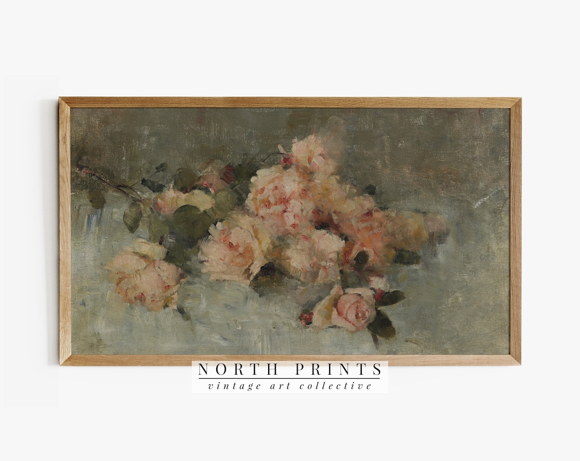 Vintage Flower Still Life Roses North Art Print