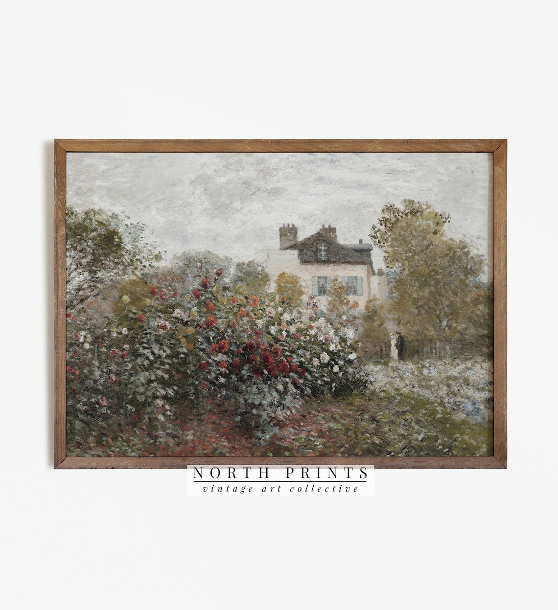 Cottage Rose Garden Country Landscape Art Print - Image 2