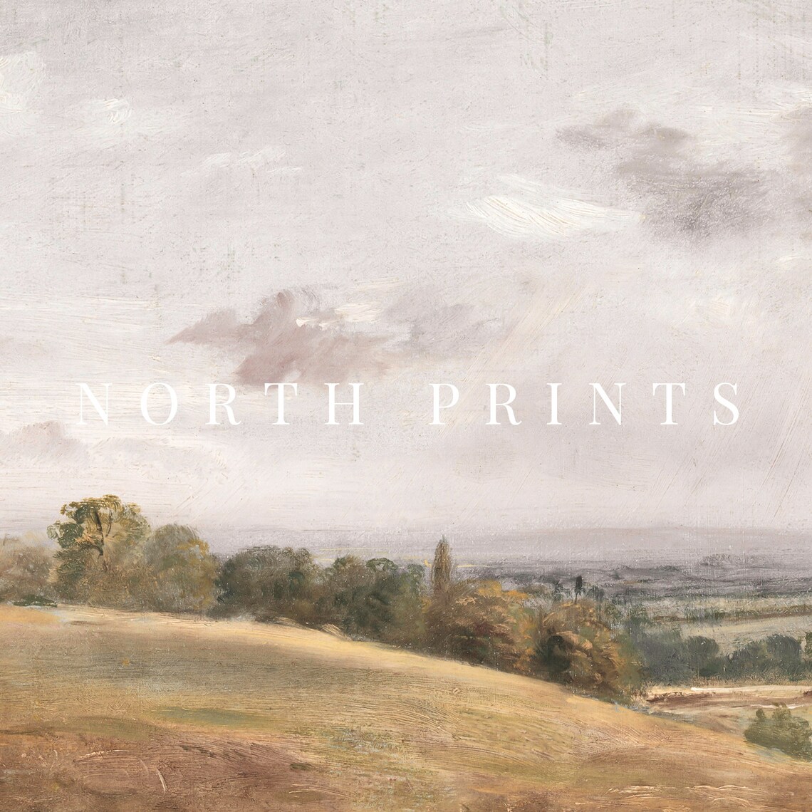 Vintage Landscape Painting, Muted Abstract Art Print - Image 2