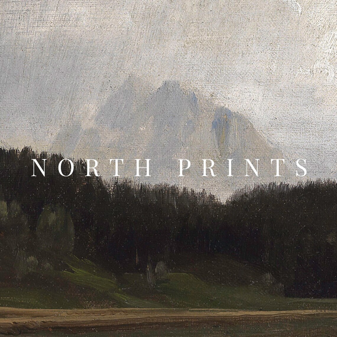 Moody Landscape Print Summer Nature Vintage Painting 654 - Image 3