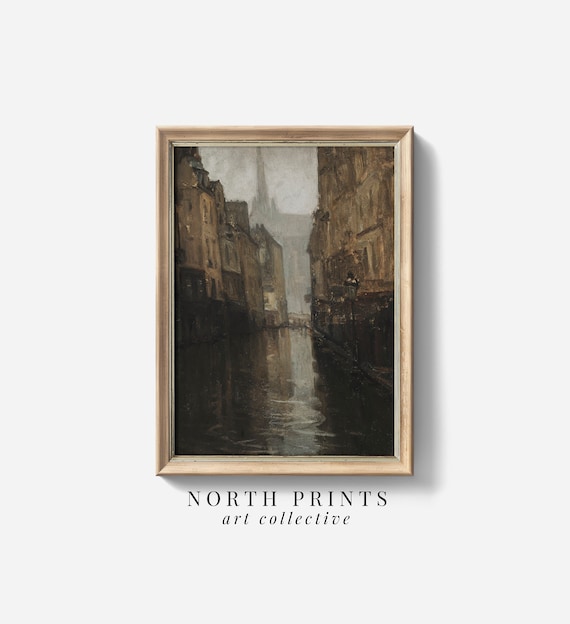 Dark And Moody French Cityscape Art Print