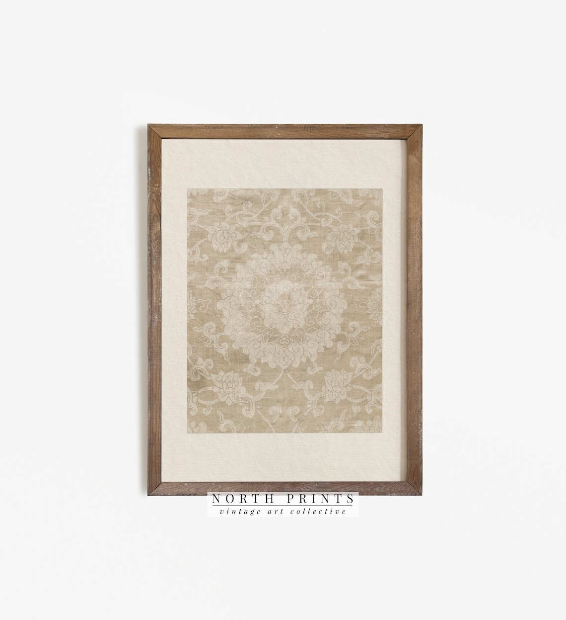 Antique Tapestry Wall Art, Vintage Textile Print - Image 2