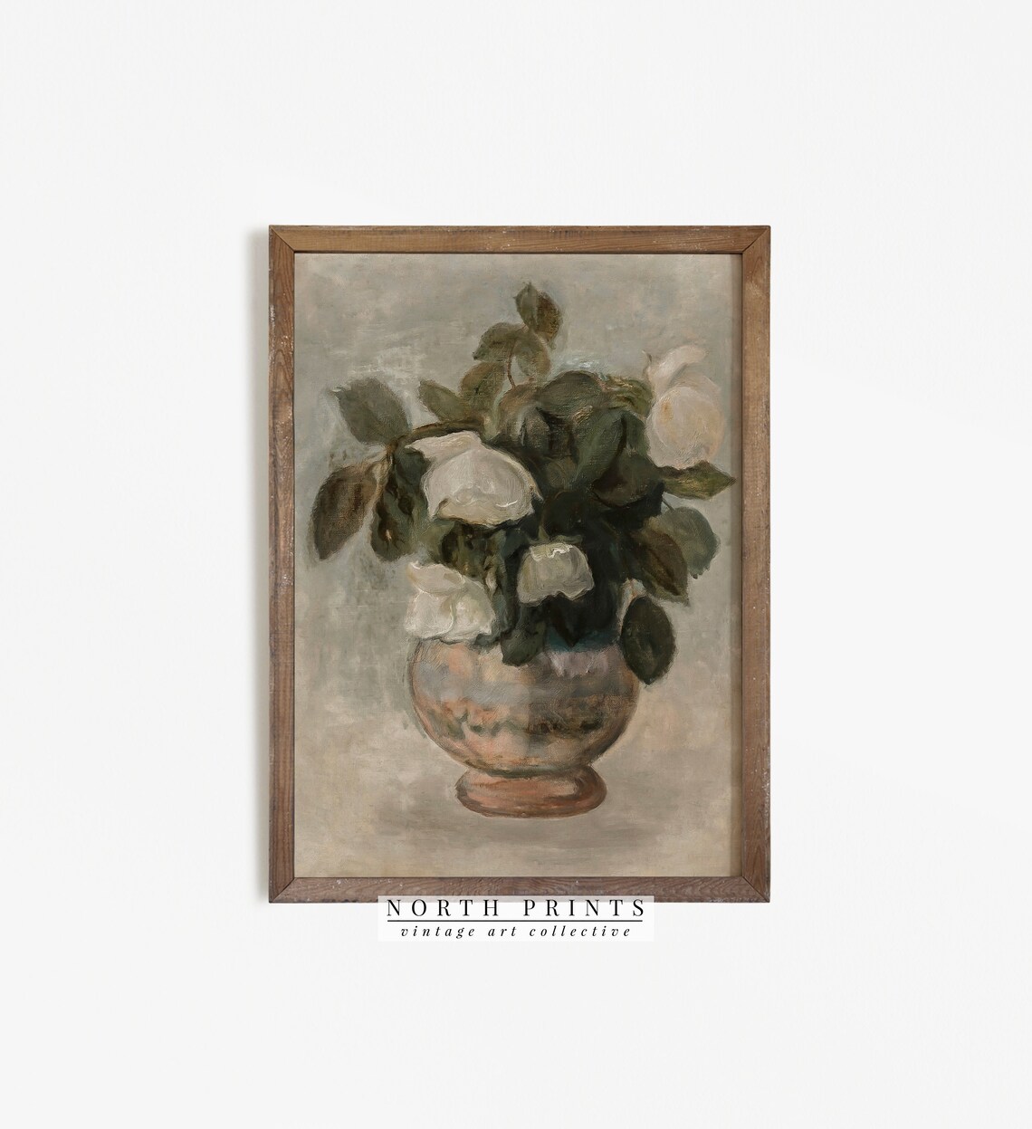 Neutral Still Life Roses Vintage Botanical Art Print - Image 4