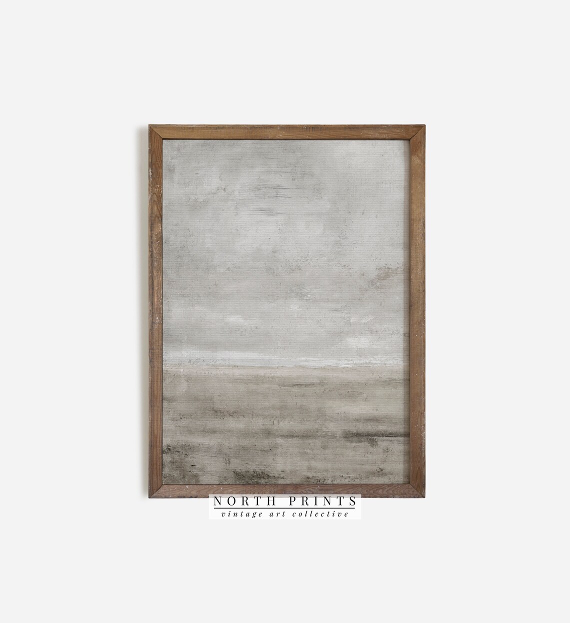 Muted Coastal Landscape, Neutral Vintage Art Print - Image 2