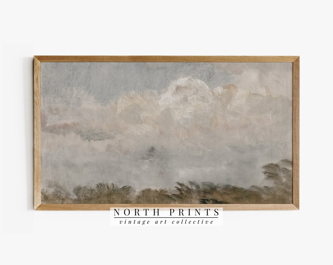 Summer Country Vintage Cloud Landscape Art Print