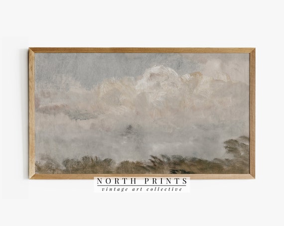 Summer Country Vintage Cloud Landscape Art Print