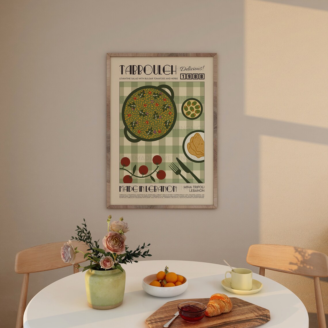 Tabbouleh Kitchen Decor, Mid-Century Modern Art Print - Image 3